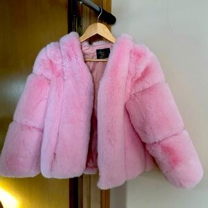 Pink Faux Fur Coat